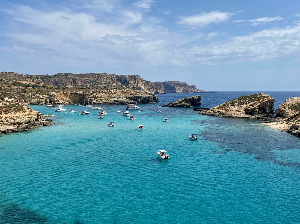 Beautiful Blue Lagoon in Comino Malta