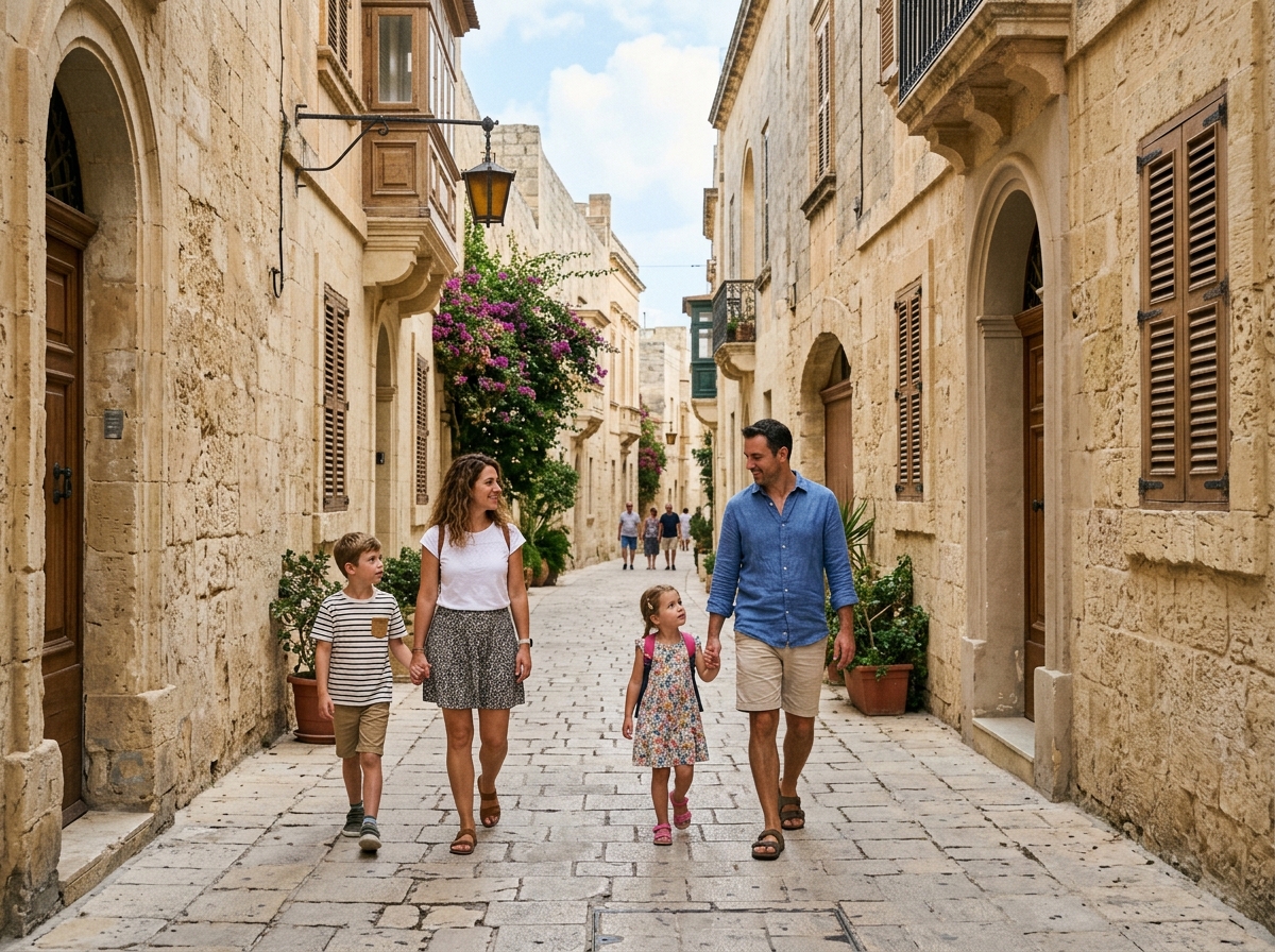 Historic narrow streets of Mdina the Silent City in Malta