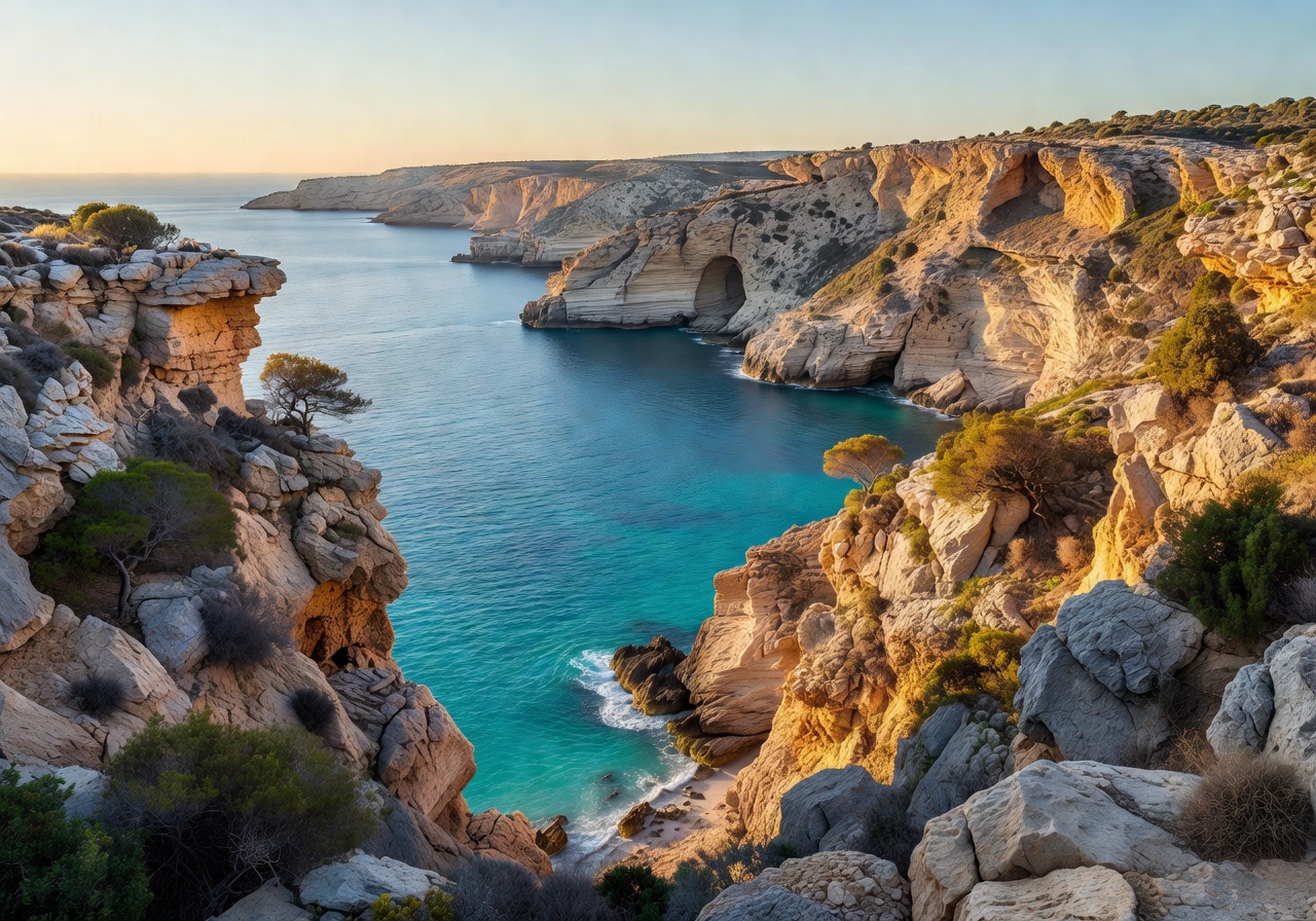 Panoramic scenic view of Malta coastline