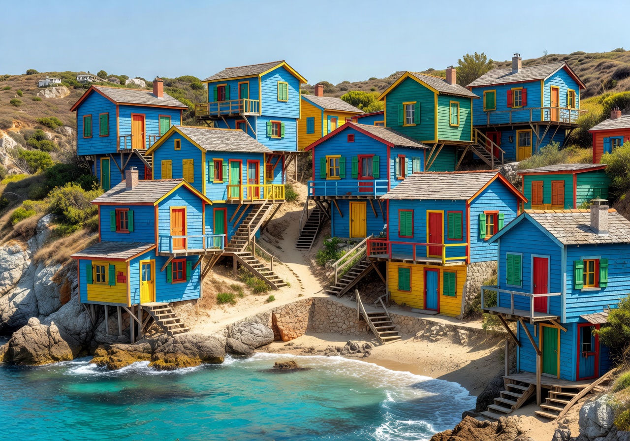 Popeye Village colorful houses